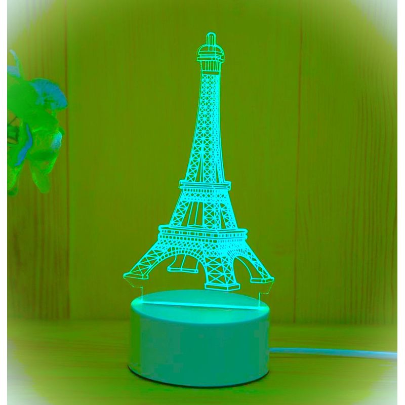 GENERICO - REGALO - LAMPARA 3D SIETE COLORES CON CAJA PARA PILAS Y CABLE USB