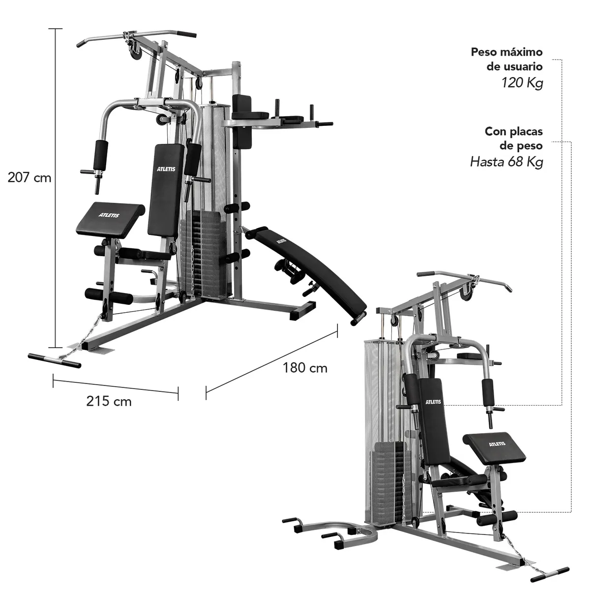 ATLETIS - Gimnasio Home gym Atletis  3 estaciones TF-7005A