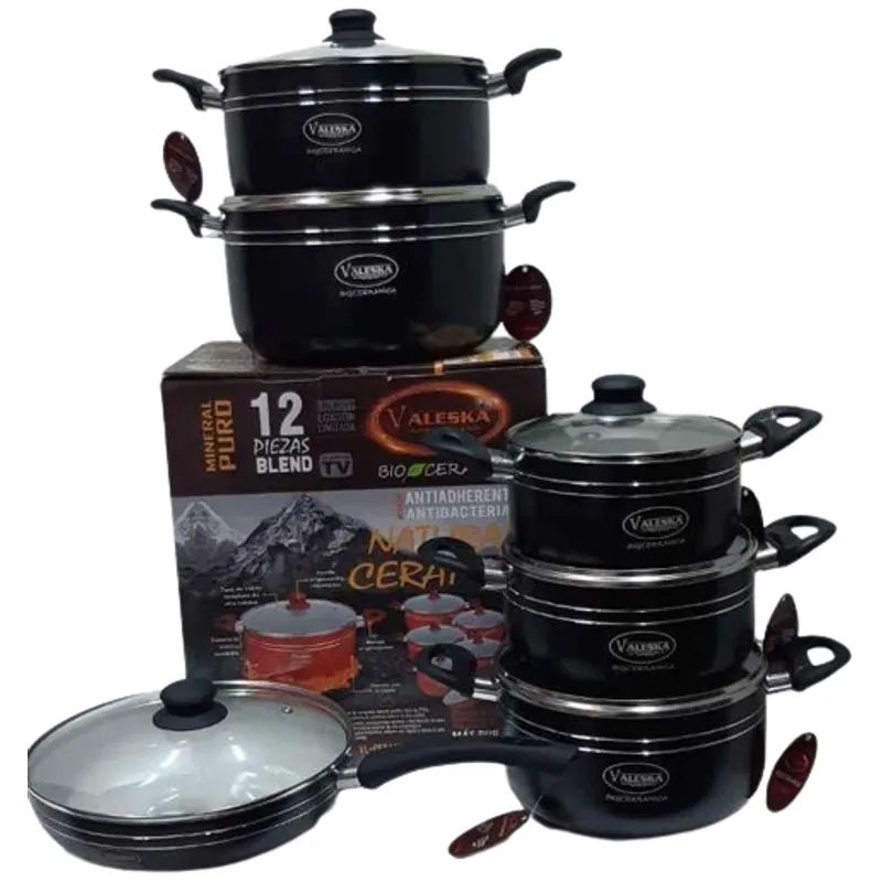 VALESKA - Juego de Ollas 12 Piezas Valeska
