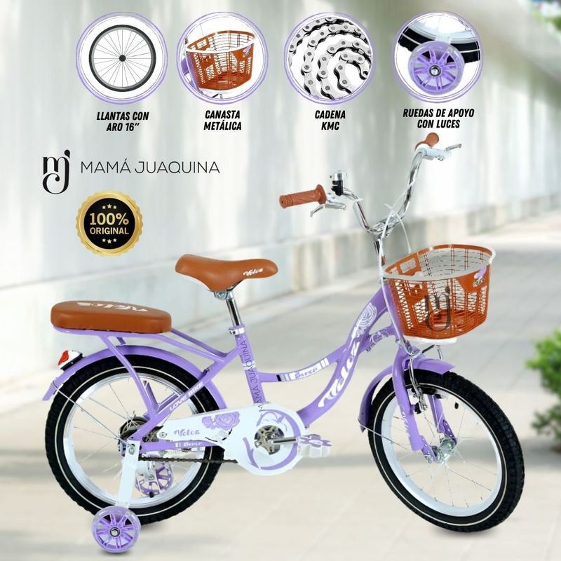 VELOX - Bicicleta Para Niña Aro 16 «LADY» Purple
