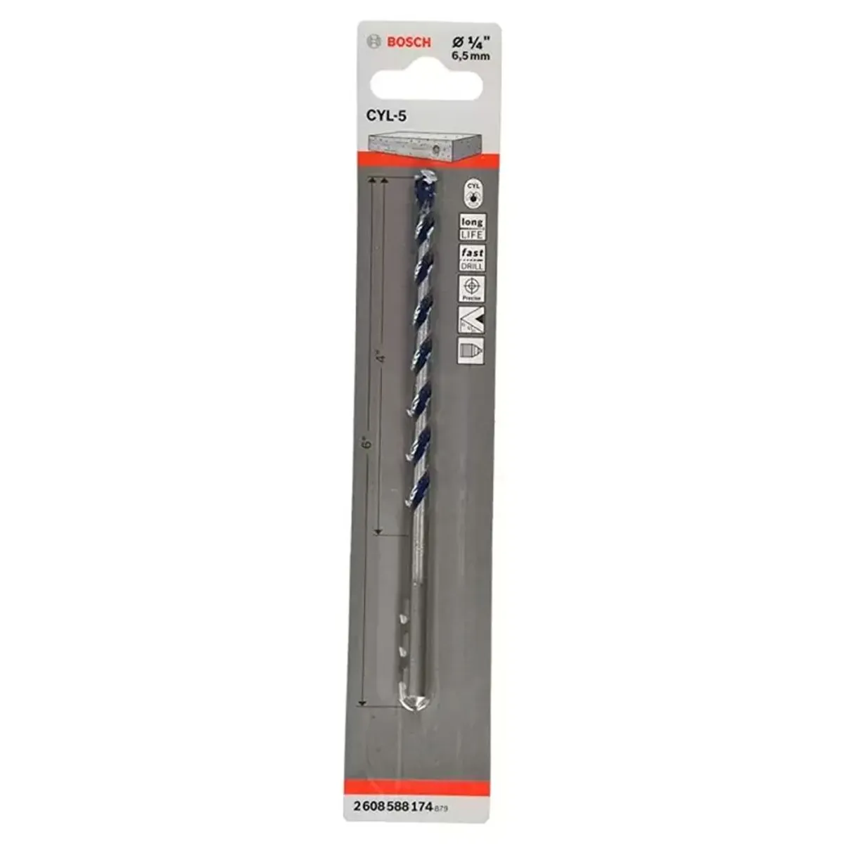 BOSCH - Bosch Broca Muro Concreto CYL-5  6.5mm  1/4"X4X6