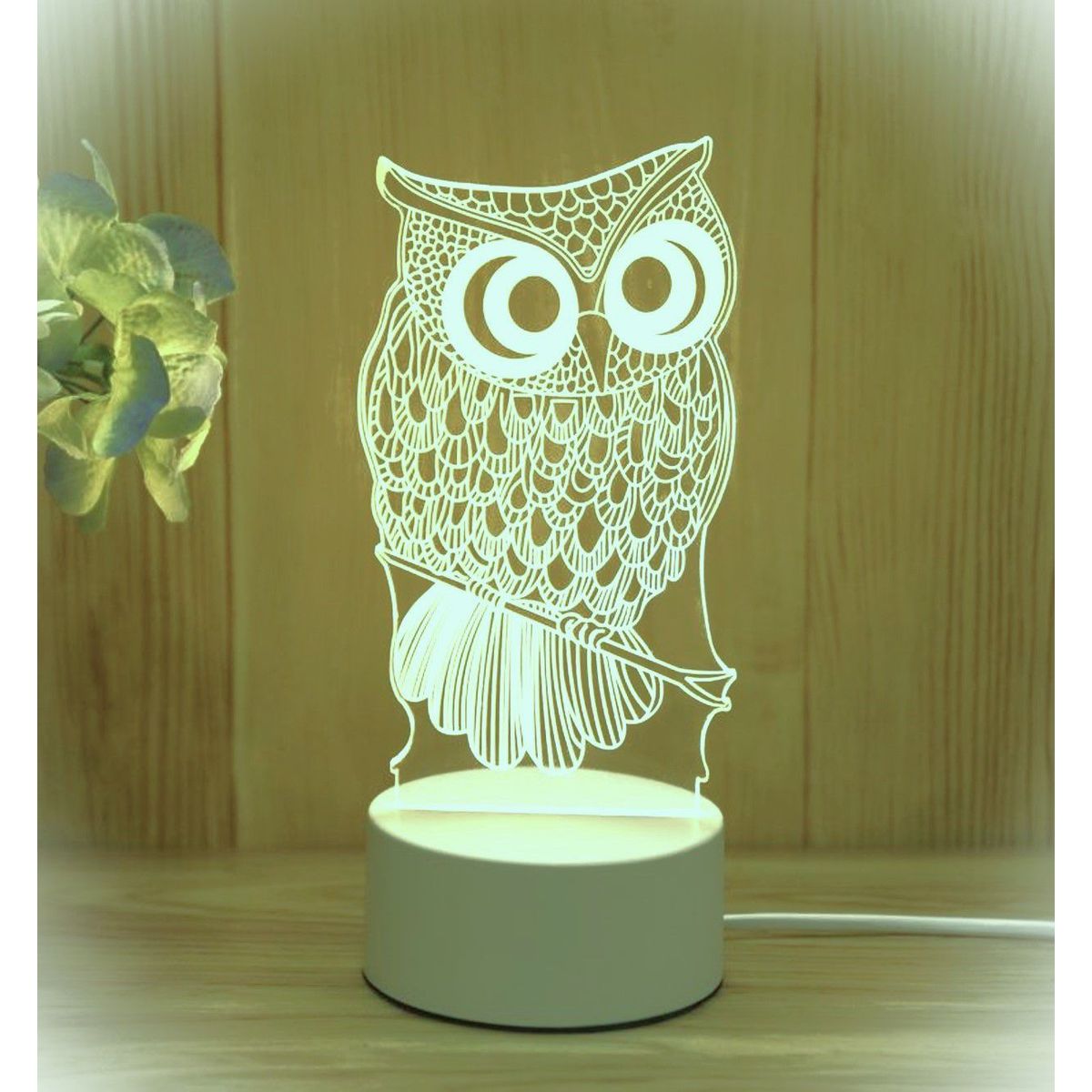 GENERICO - REGALO - LAMPARA 3D SIETE COLORES CON CAJA PARA PILAS Y CABLE USB