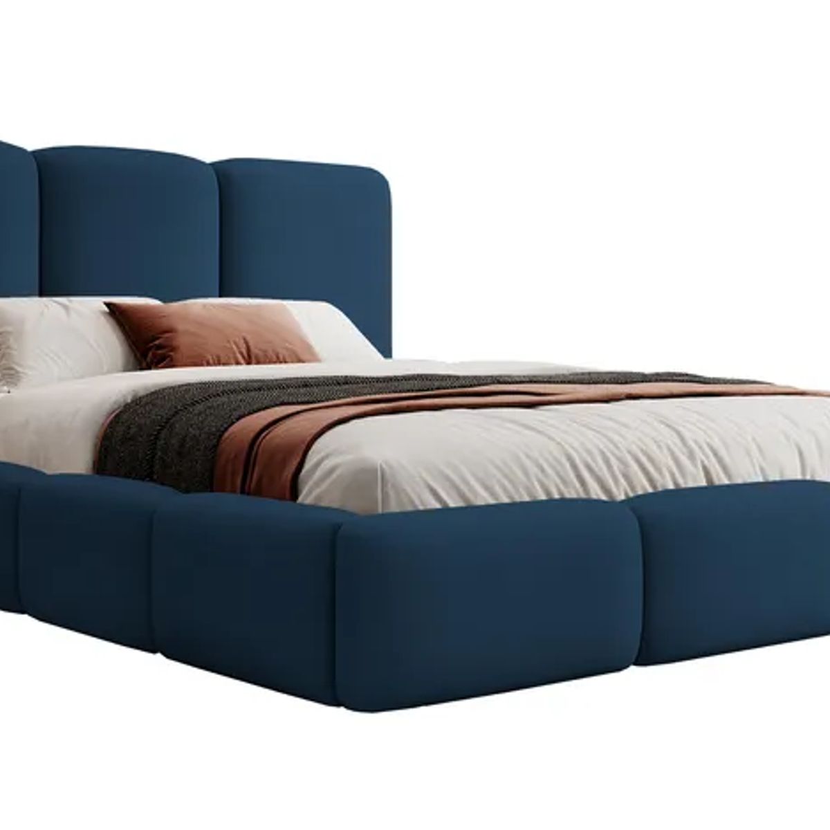 Cama Box Tarima + Cabecera Madison azul  Queen, marca GENERICO - Foto 2