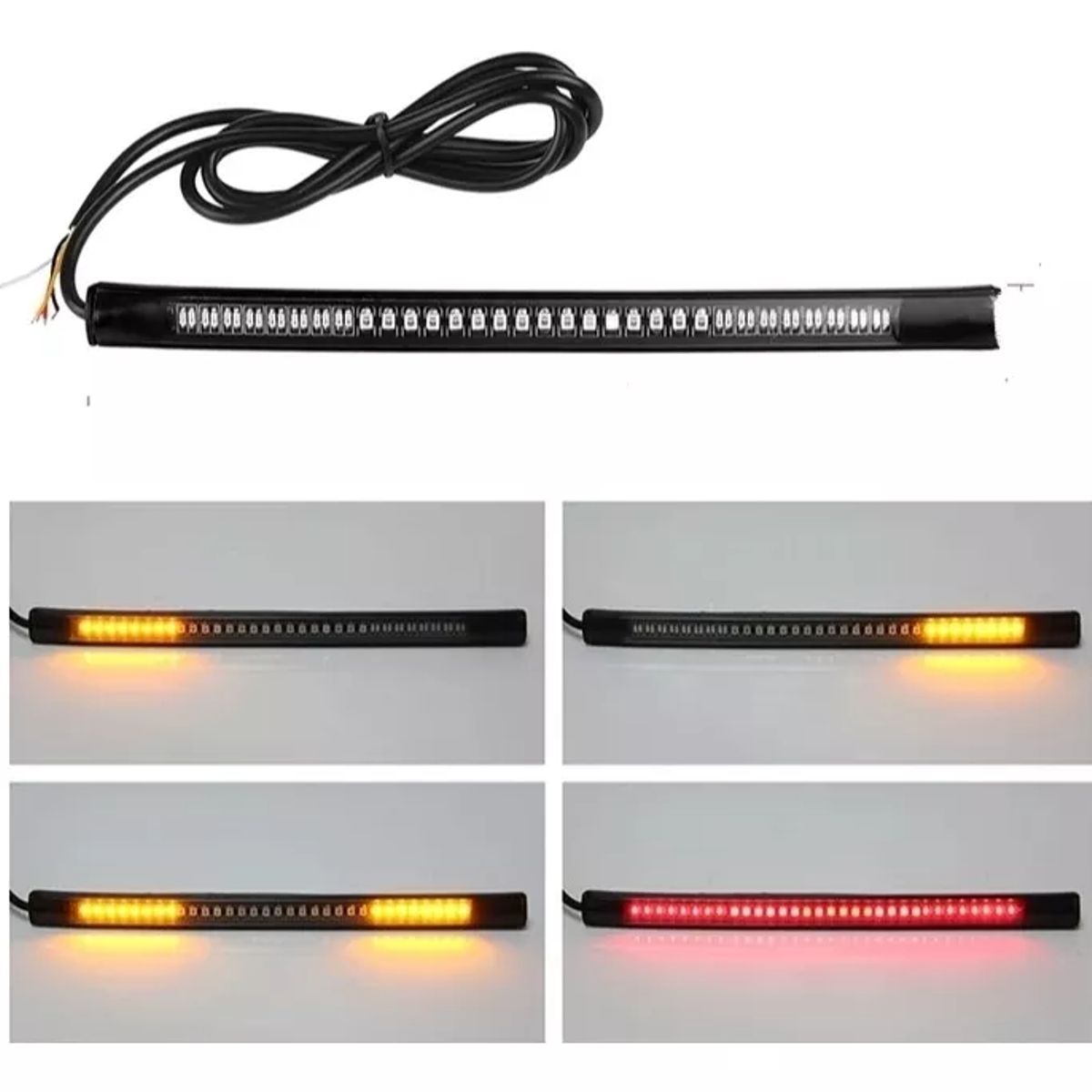 GENERICO - Tira De Led Moto Stop Direccionales Universal Cafe Racer Hd