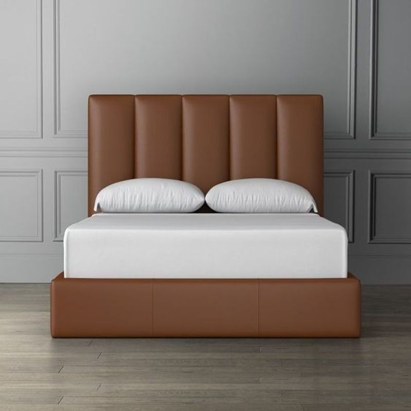 GENERICO - Cama Box Tarima + Cabecera Iron Marron  2 plazas