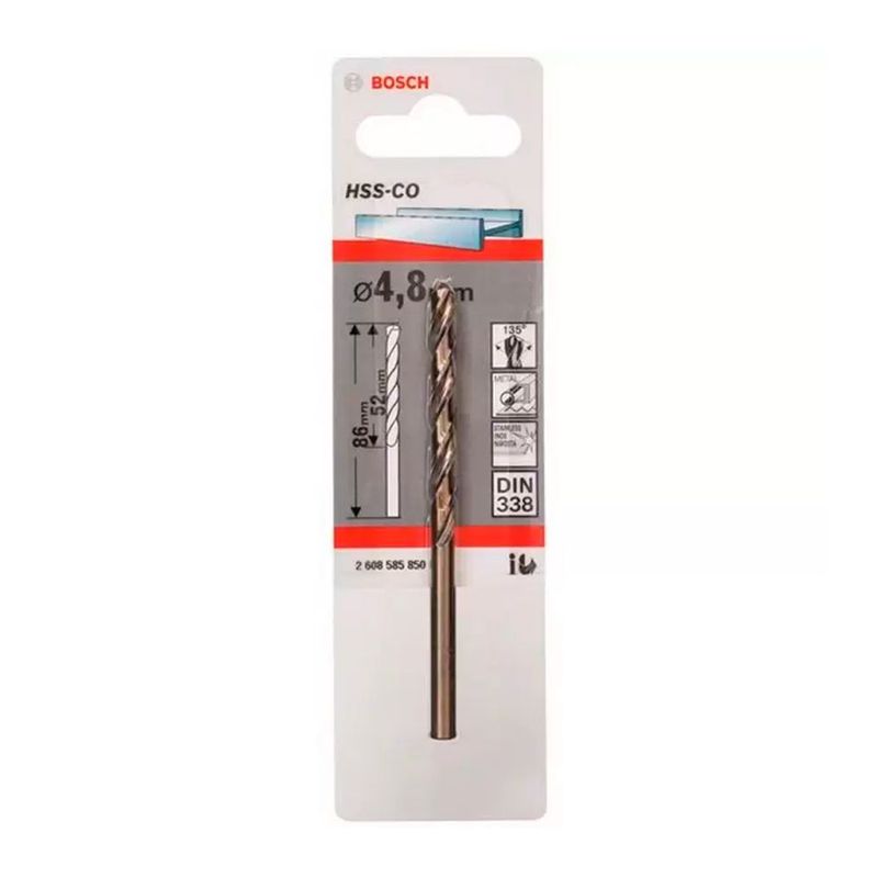 BOSCH - Bosch Broca Metal Cobalto  HSS-Co  4.8 x 52 x 86