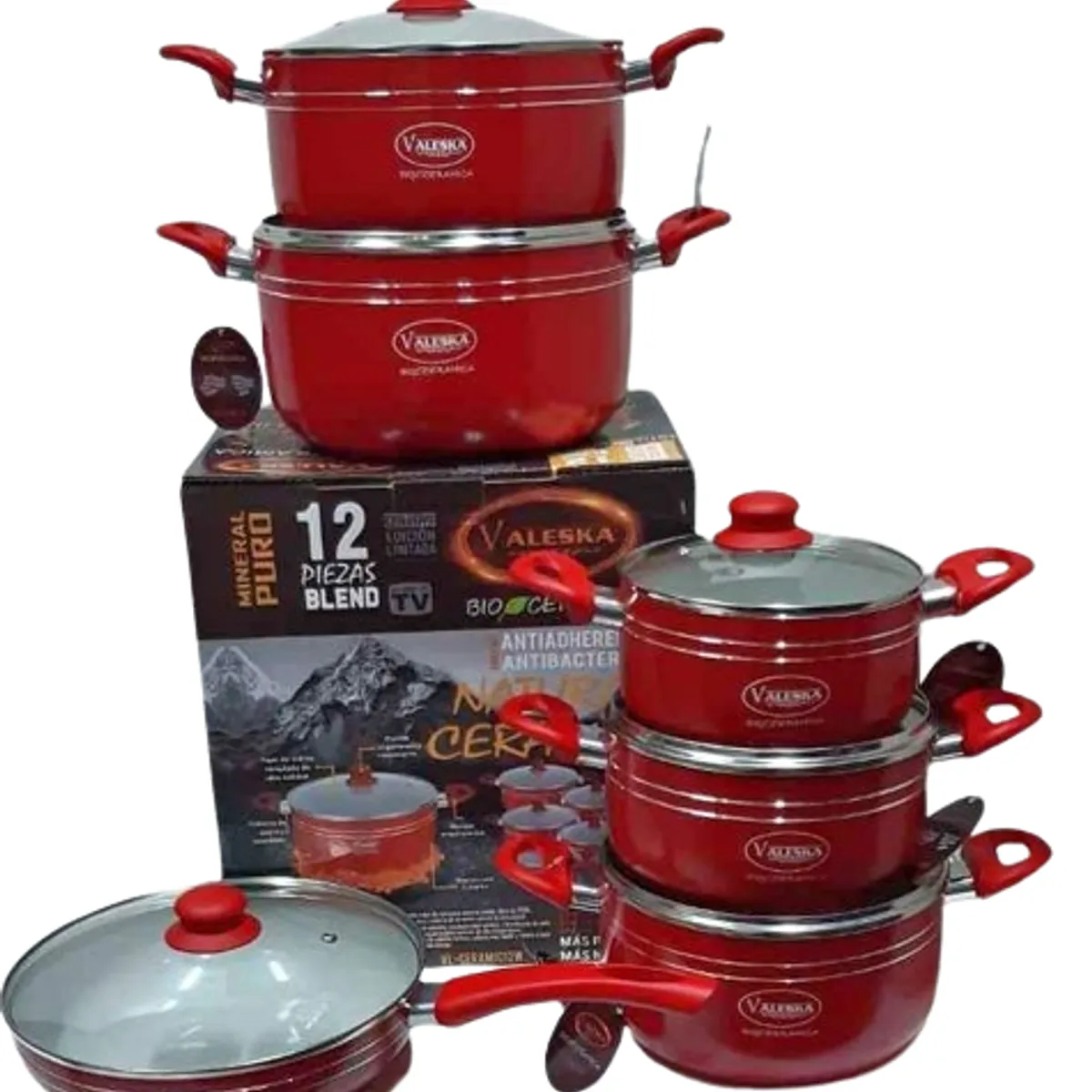 VALESKA - Juego de Ollas 12 Piezas Valeska