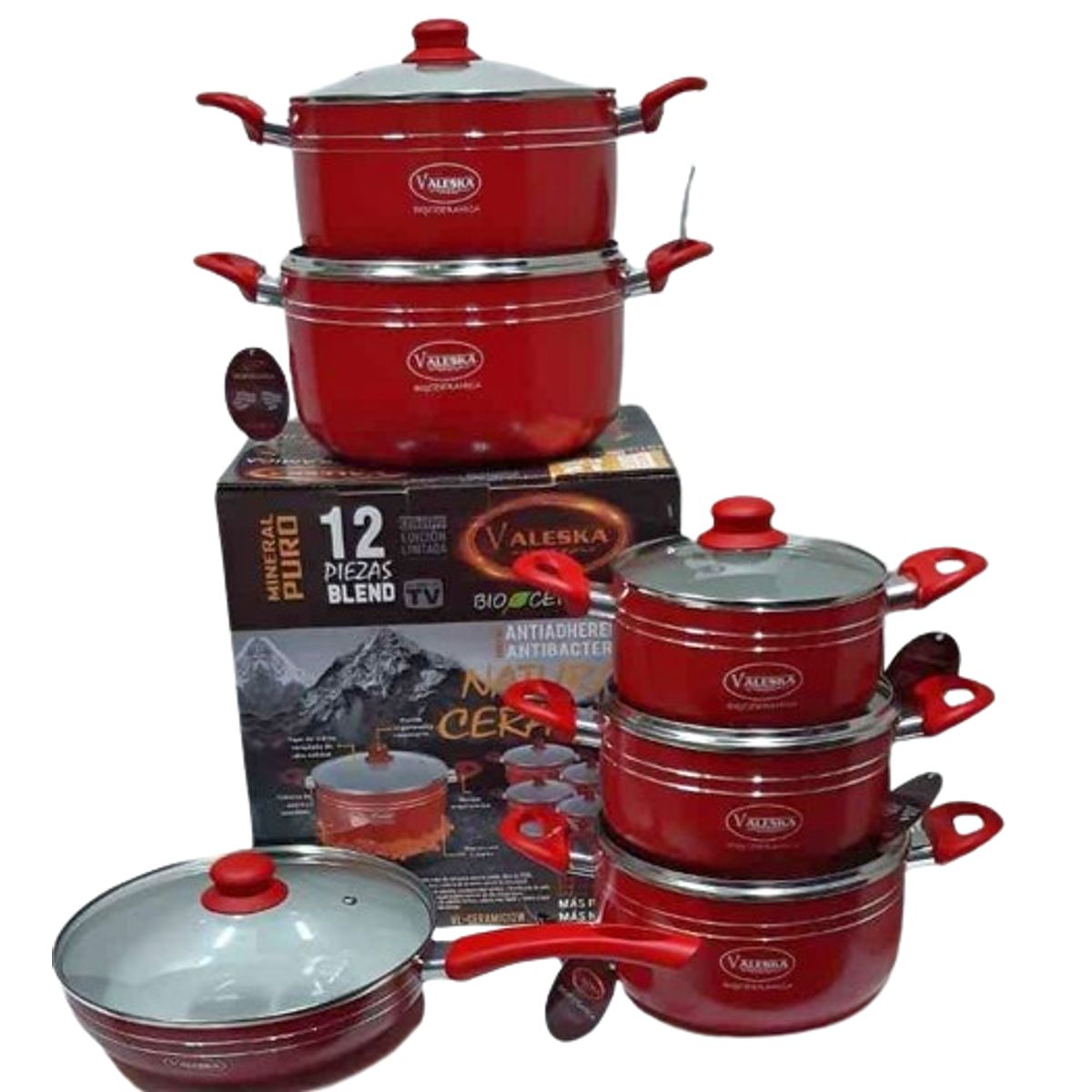VALESKA - Juego de Ollas 12 Piezas Valeska