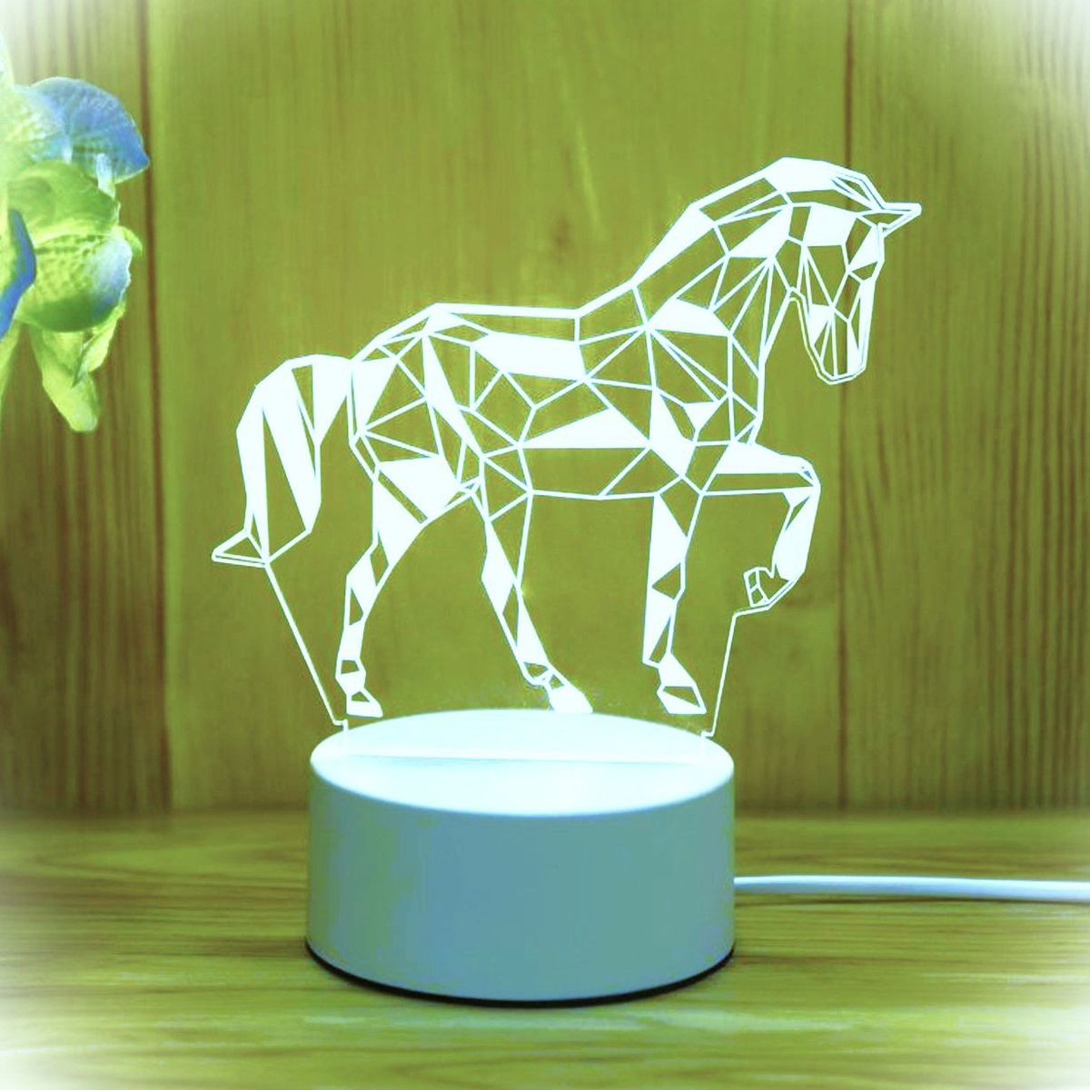 GENERICO - REGALO - LAMPARA 3D SIETE COLORES CON CAJA PARA PILAS Y CABLE USB