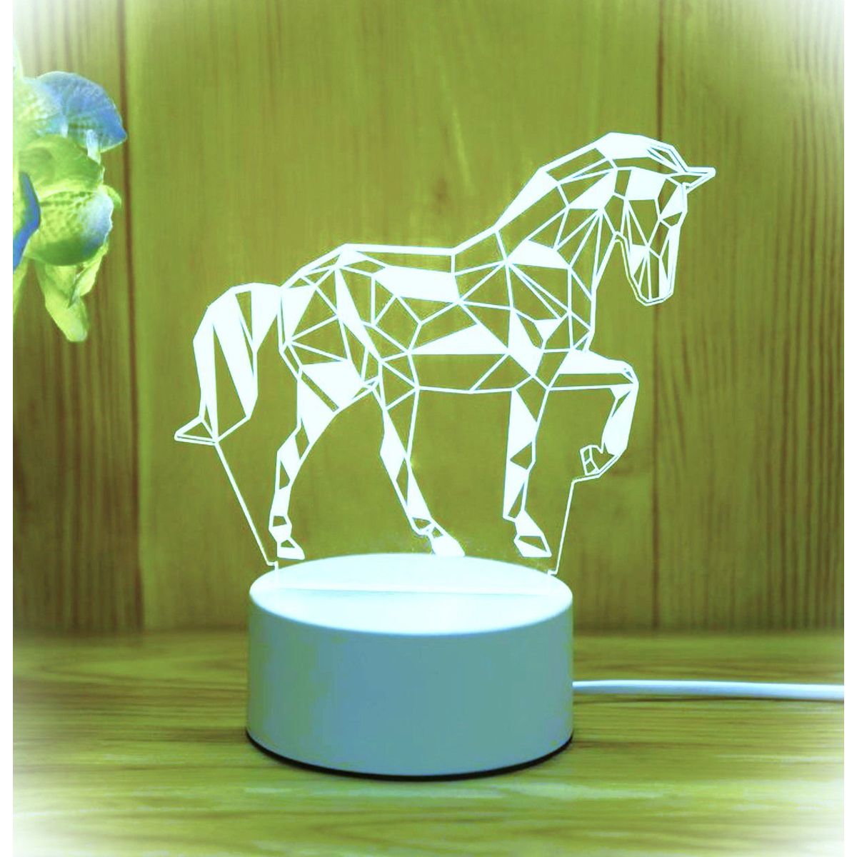 GENERICO - REGALO - LAMPARA 3D SIETE COLORES CON CAJA PARA PILAS Y CABLE USB