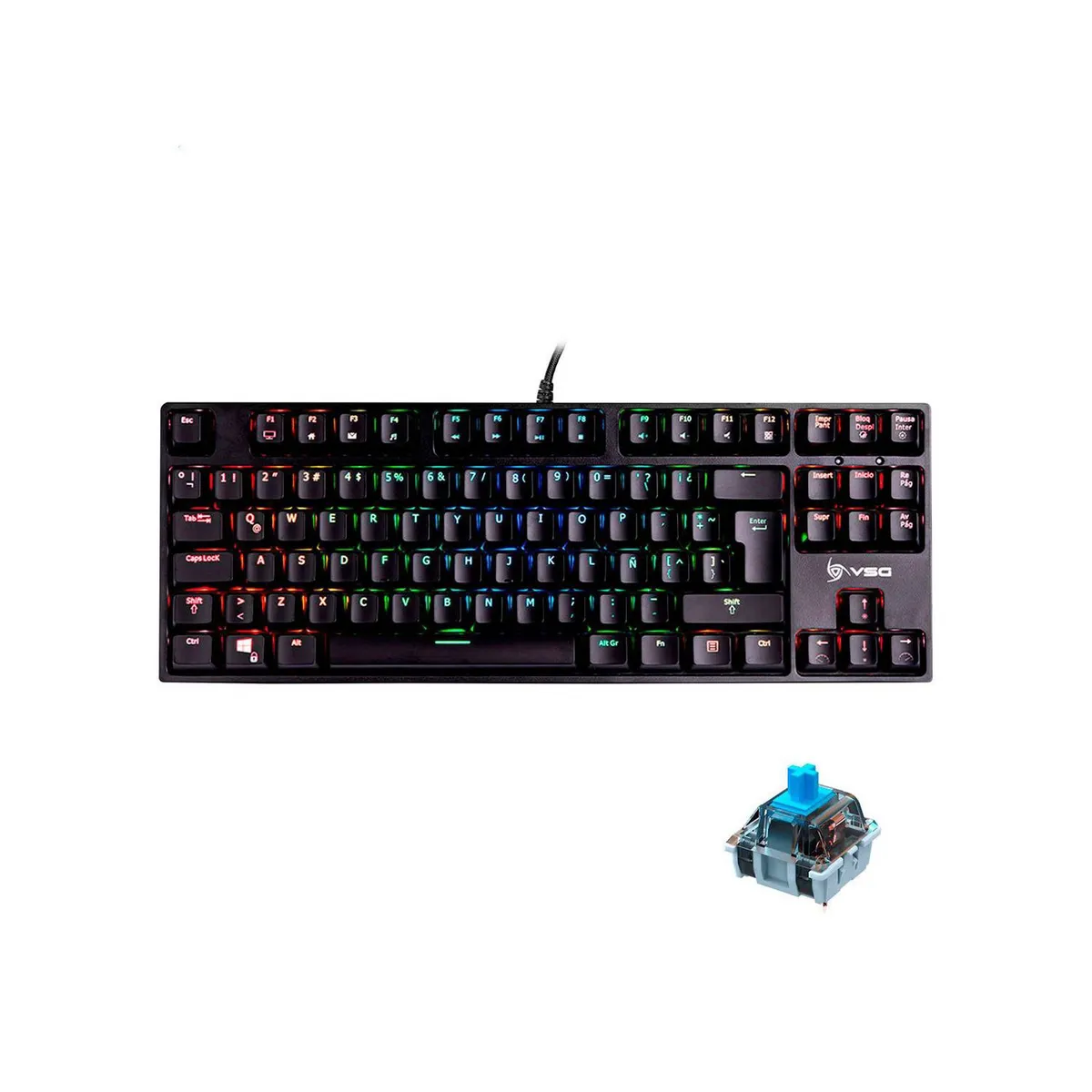 VSG - Teclado Mecánico Gamer VSG Alnitak Negro TKL Switch Azul