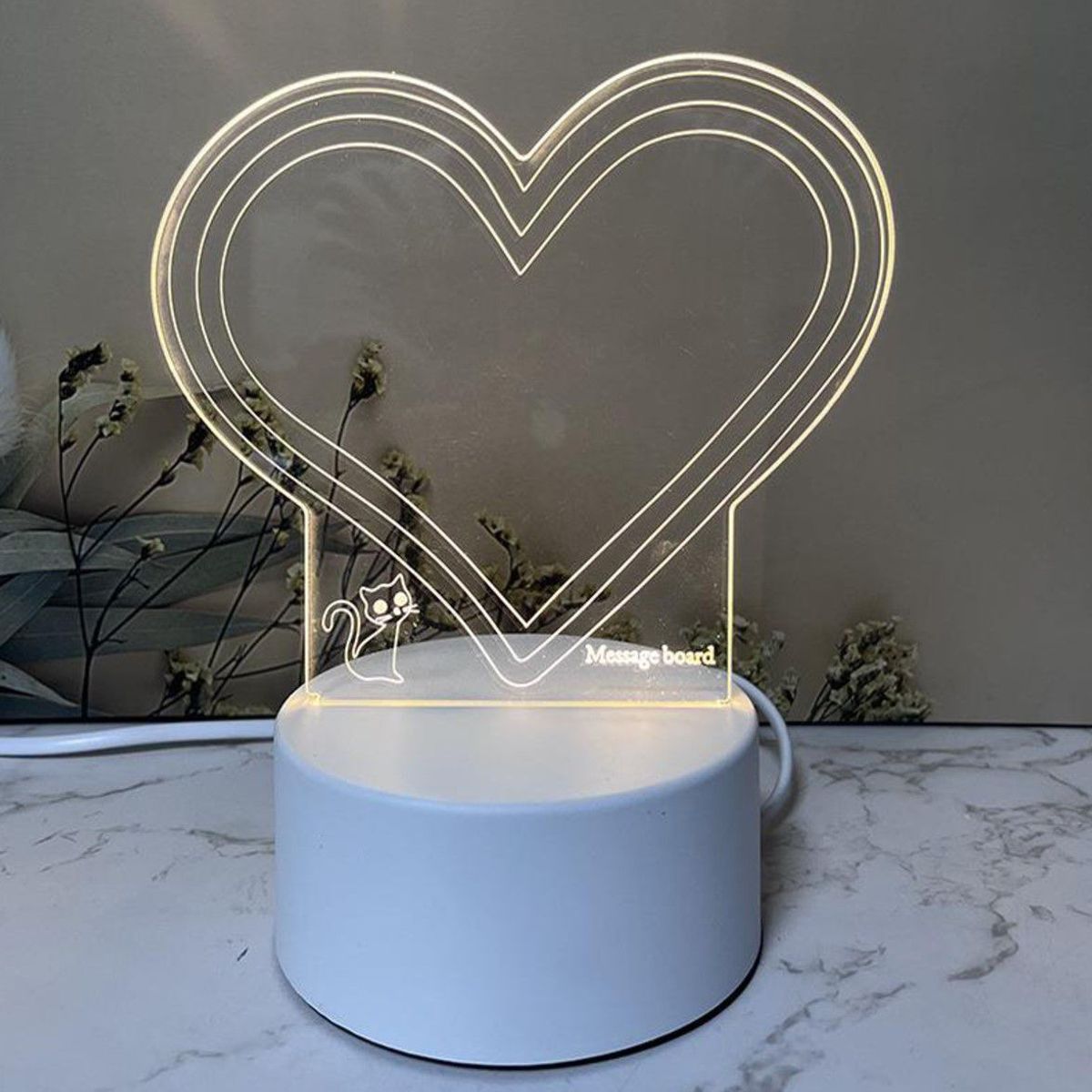 GENERICO - REGALO - LAMPARA TABLERO DE MENSAJES CON CAJA PARA PILAS Y CABLE USB