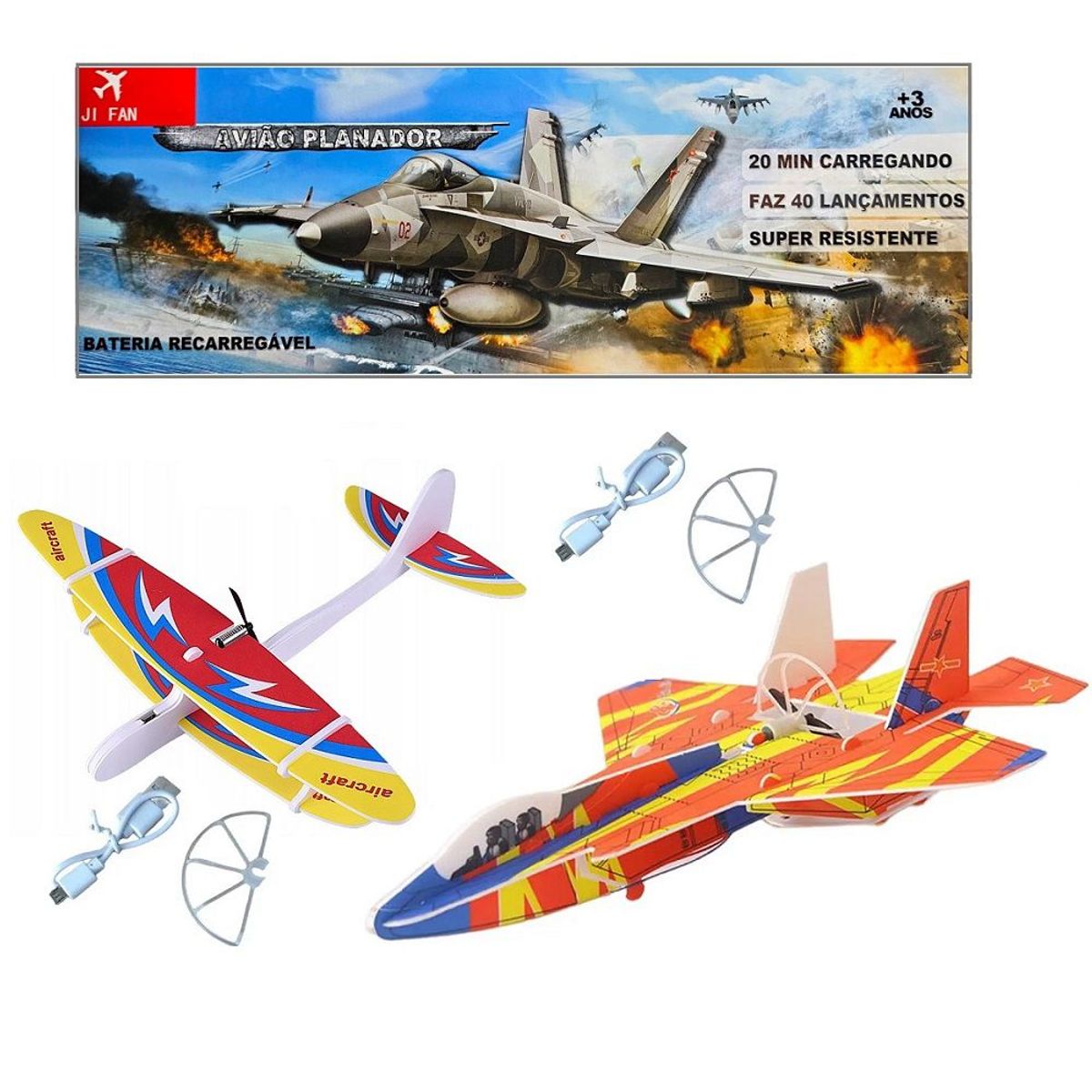 GENERICO - Avión Planeador Armable De Espuma y Con Motor Recargable