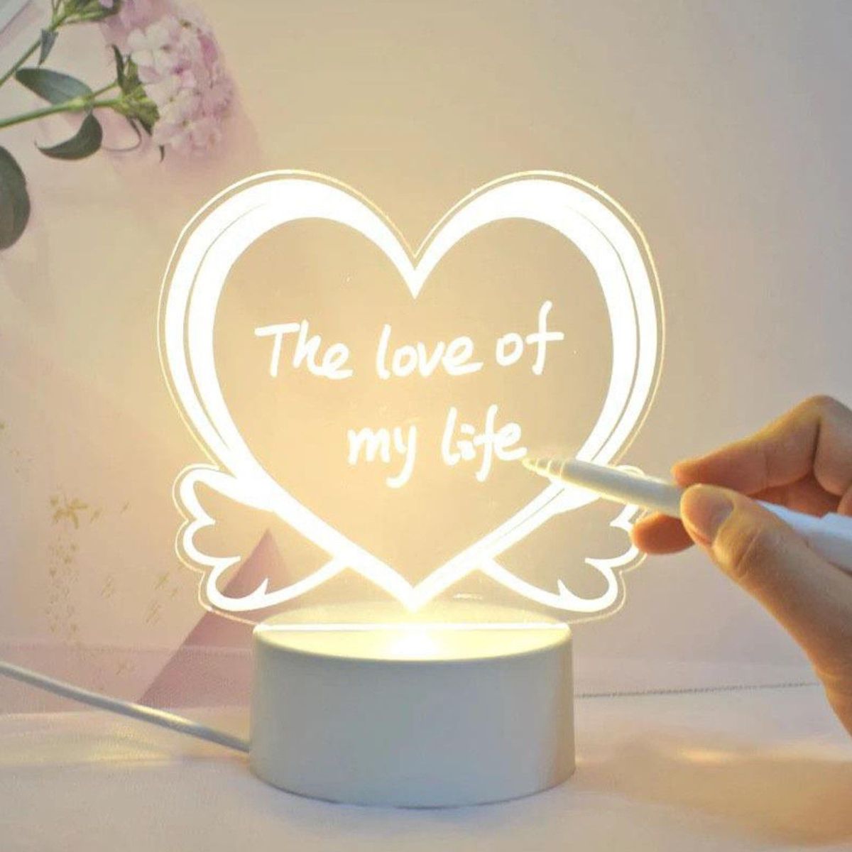 GENERICO - REGALO - LAMPARA TABLERO DE MENSAJES CON CAJA PARA PILAS Y CABLE USB