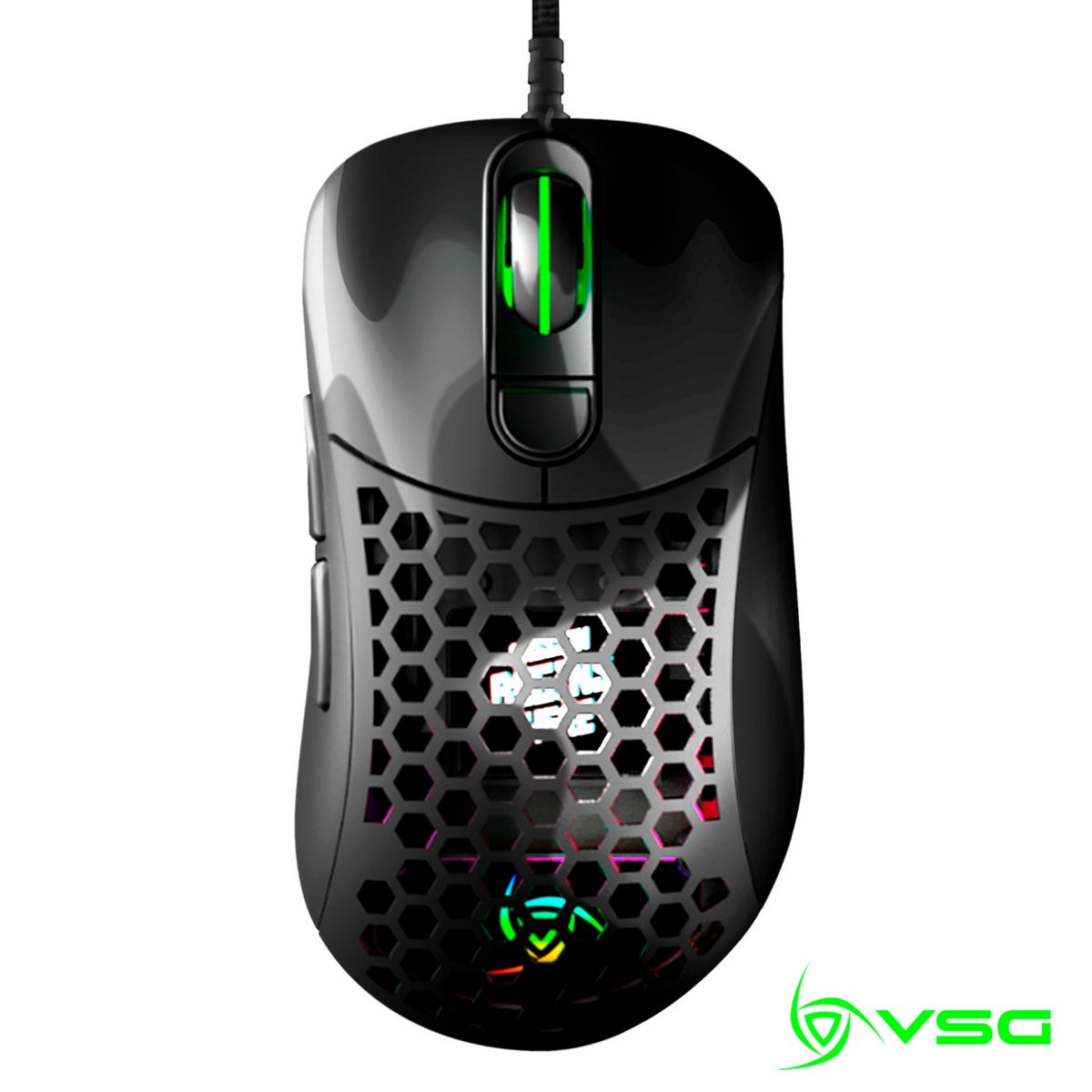 VSG - Mouse Gamer VSG Aquila Air Alámbrico Negro Brillante