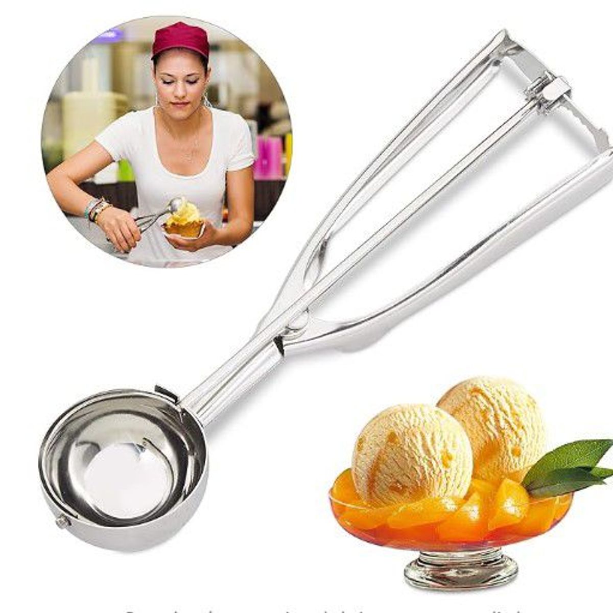 GENERICO - Cuchara para Helados de Acero Inox