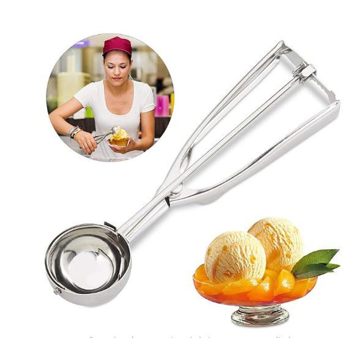 GENERICO - Cuchara para Helados de Acero Inox