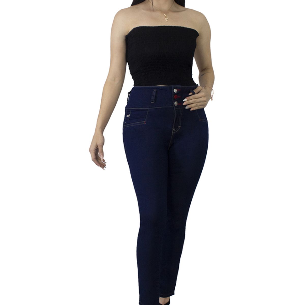 TANSY - PANTALON JEAN PARA MUJER - AVRIL - AZUL NOCHE