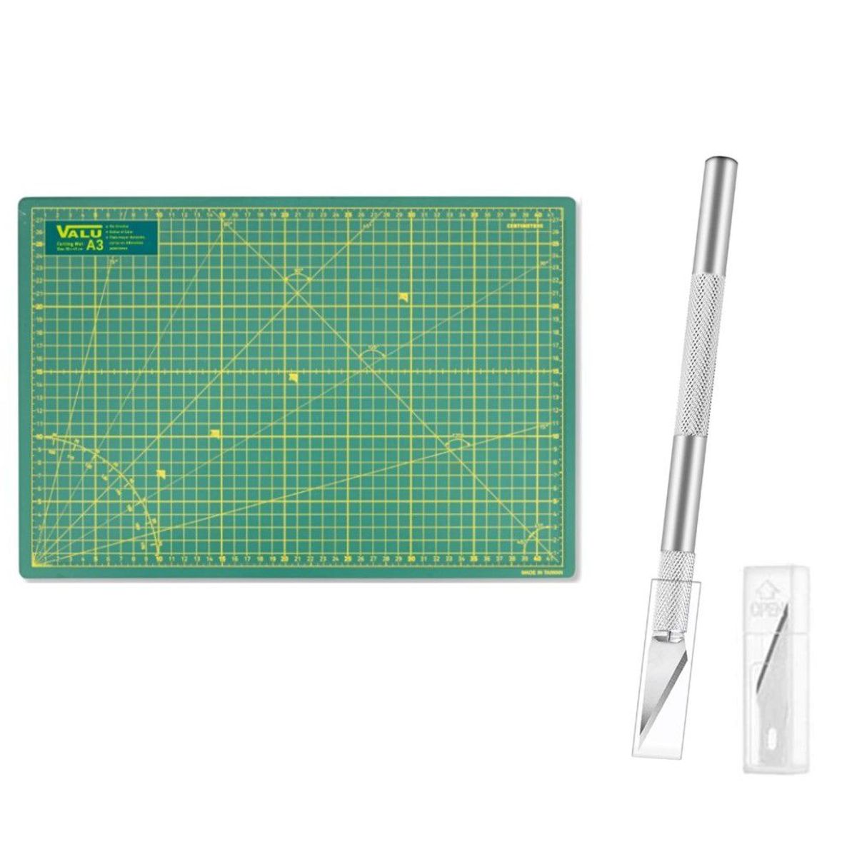 GENERICO - Cutter Bisturi De Precisión Con Cuchilla + Base De Corte A3