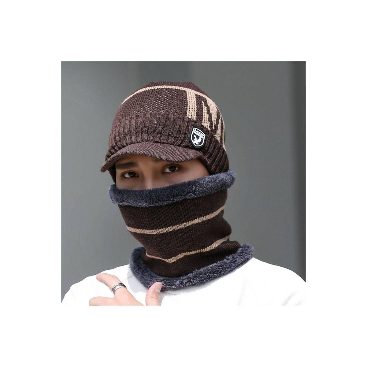GENERICO - Chullo de Lana Con Bufanda y Visera