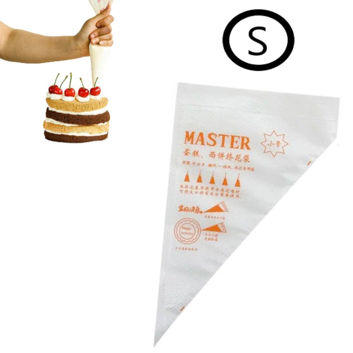 GENERICO - Bolsas de repostería descartables de 100 piezas talla S