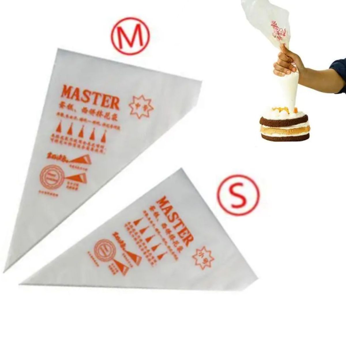 GENERICO - Kit Bolsas desechables de pastelería S y M de 100 unidades cada tamaño