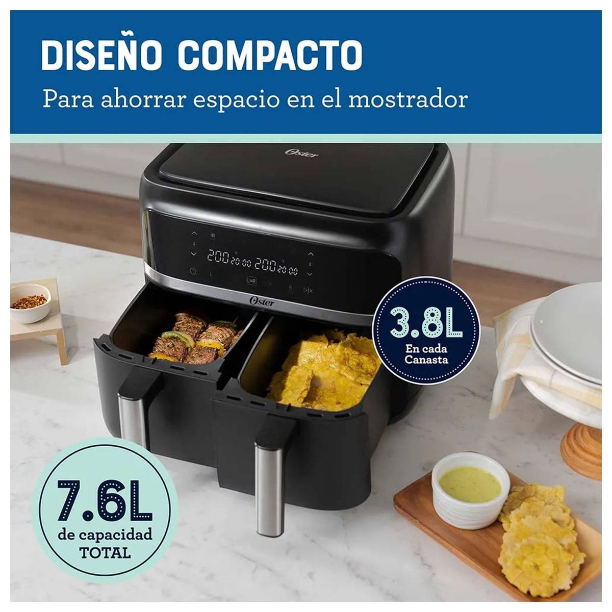 OSTER - Freidora de Aire Dual Oster 76L CKSTAF7MCDDF-053