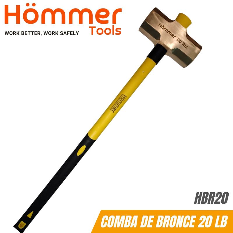 HOMMER - Comba de Bronce de 20 Lb, 36", c/mango fibra de vidrio