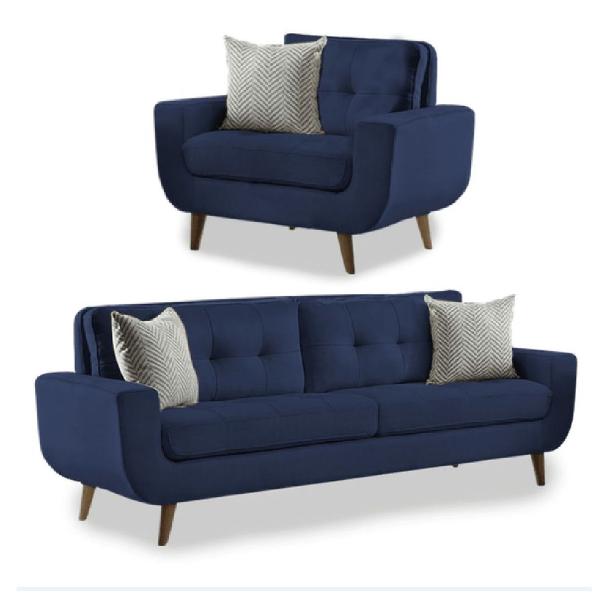 ALTO HOGAR - Juego de Sala 3 1 Kayra Azul Cobalto