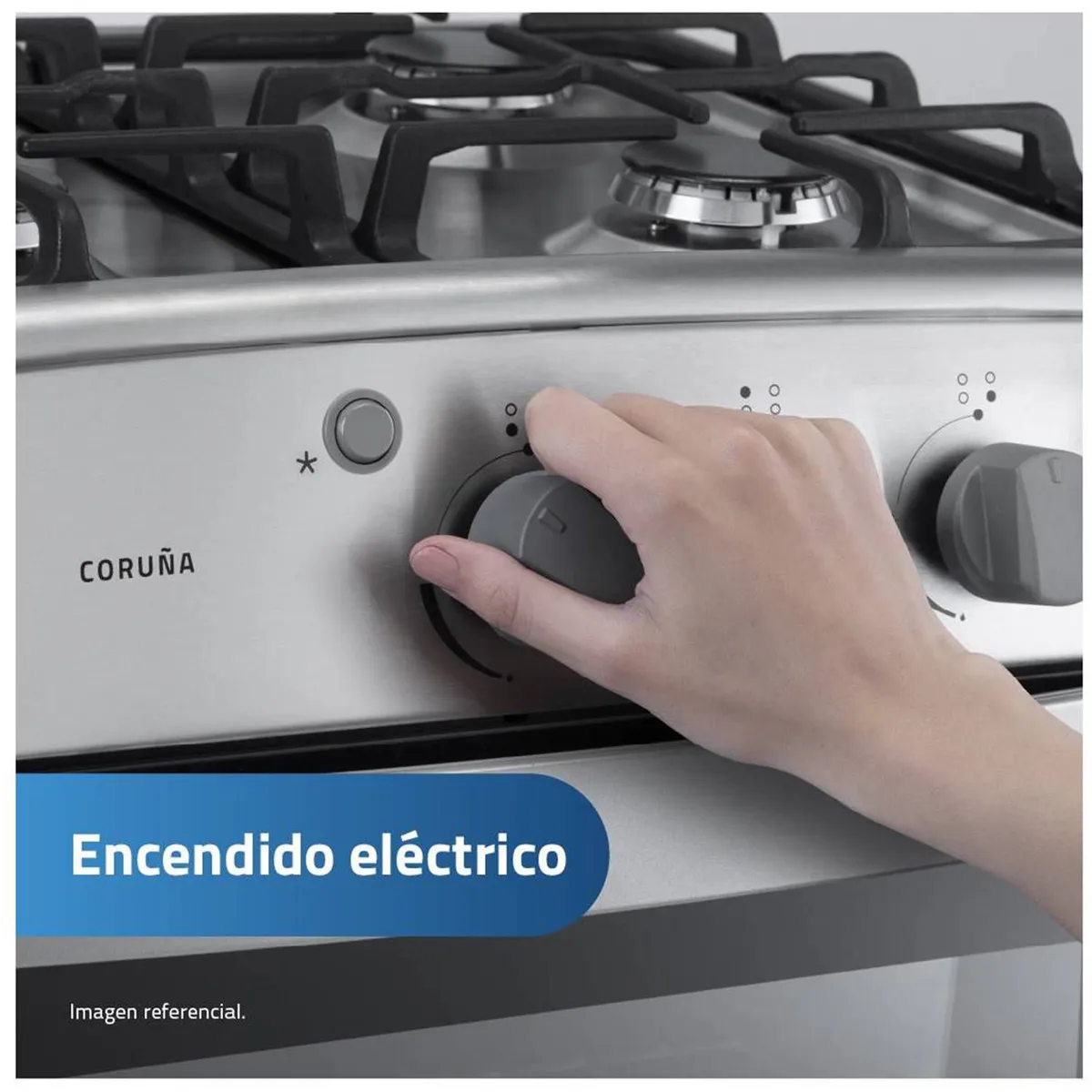 INDURAMA - COCINA A GAS 4 HORNILLAS INDURAMA CORUÑA CROMA