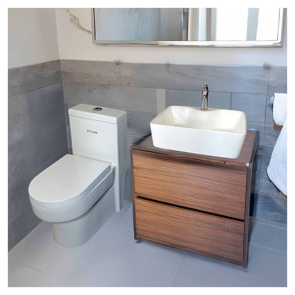 STONE - COMBO DE INODORO ONE PIECE SANDER BLANCO + BOWL ADELINE BLANCO STONE-