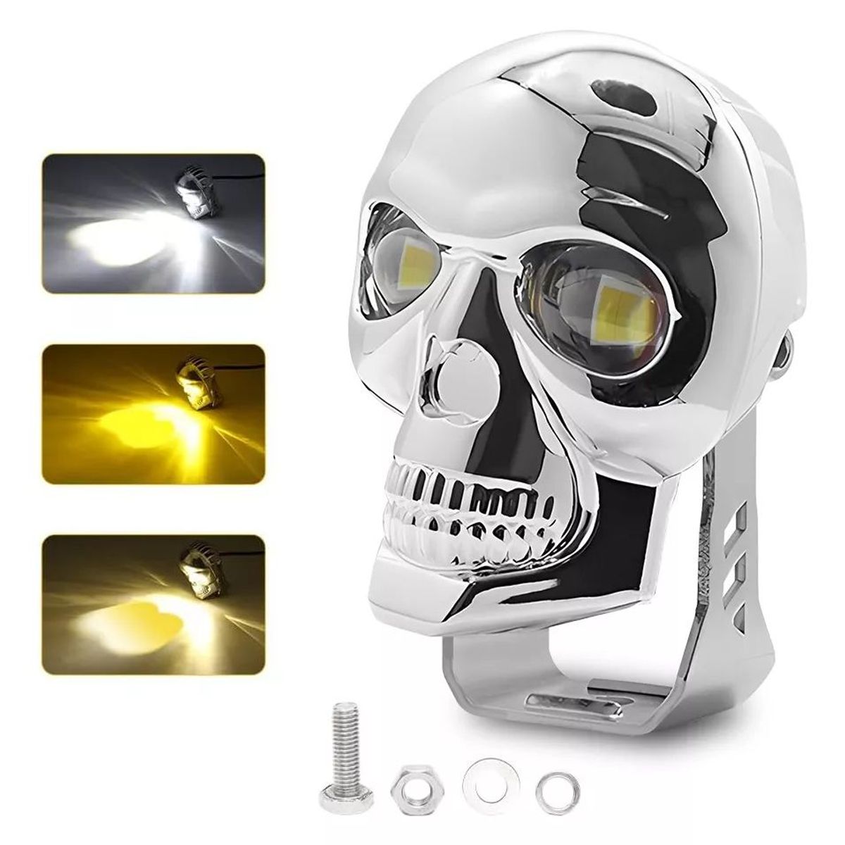 GENERICO - Faro Auxiliare De Lupa Altabaja Doble Color Moto Auto