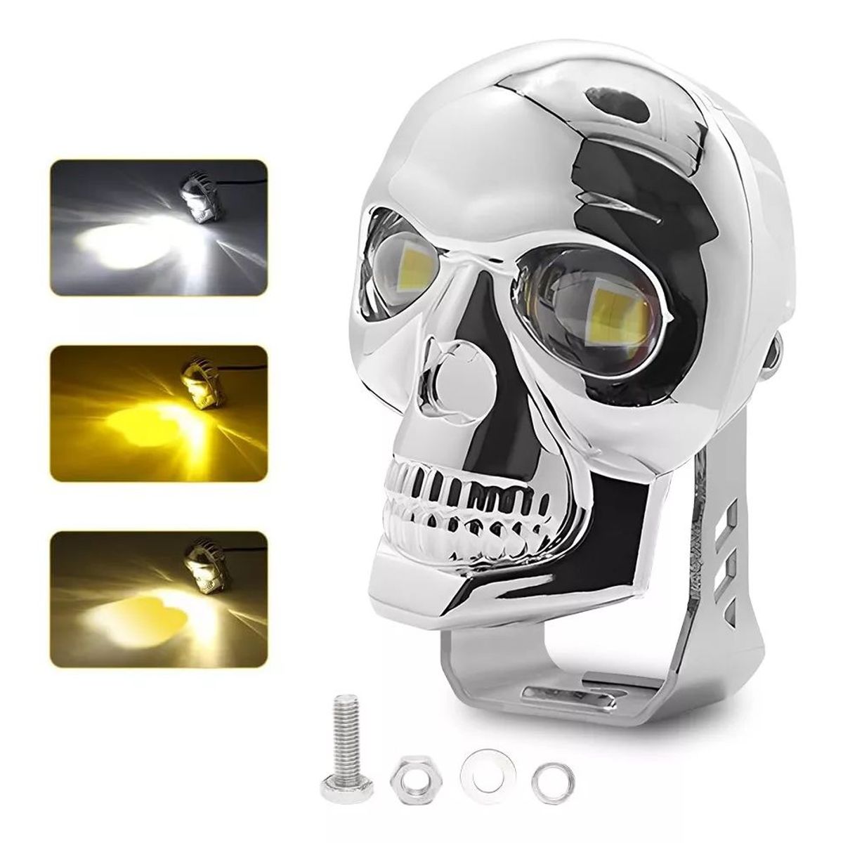 GENERICO - Faro Auxiliare De Lupa Altabaja Doble Color Moto Auto