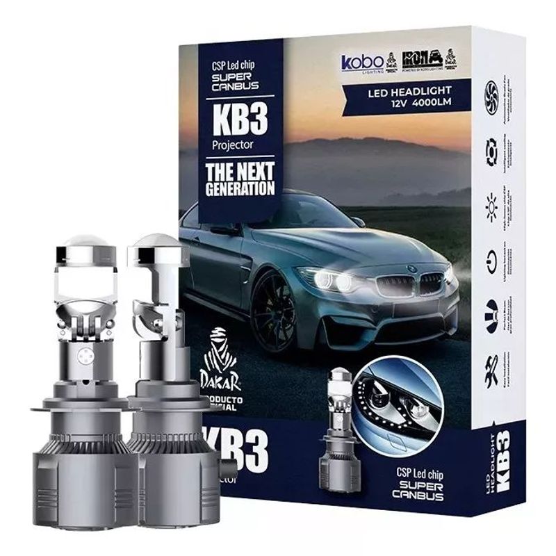 KOBO - Kit Cree Led Kb3 H4 Super Canbus Con Lupa