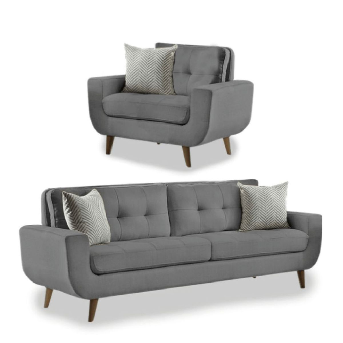 ALTO HOGAR - Juego de Sala 3 1 Kayra Gris Oscuro