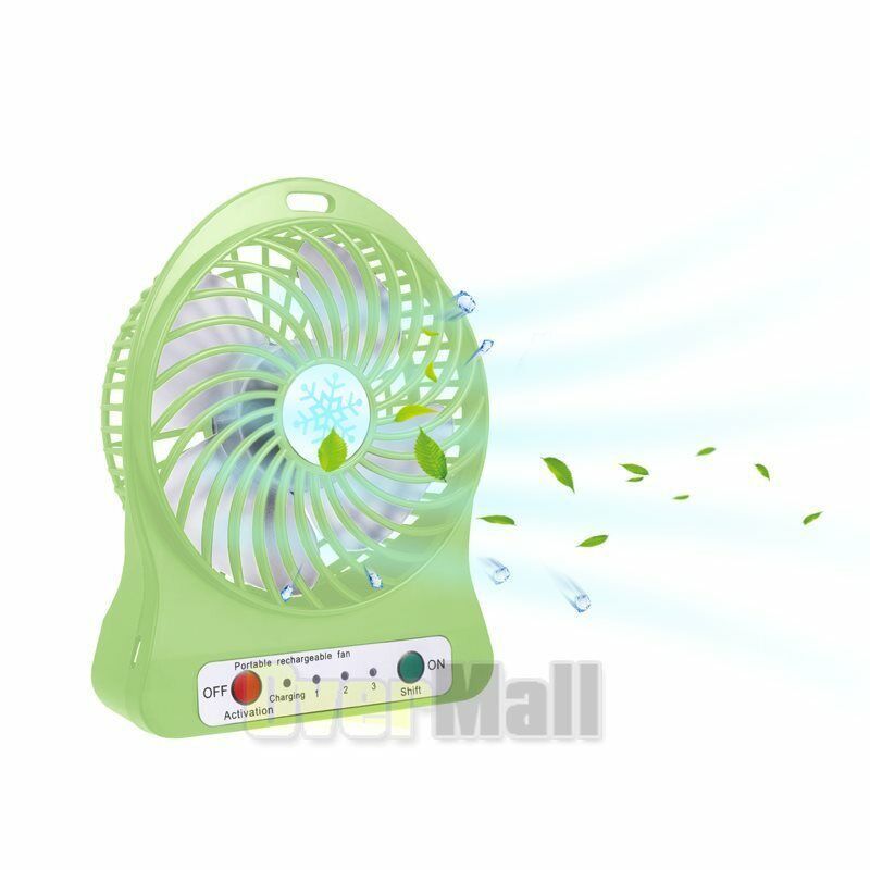 GENERICO - Ventilador portatil con bateria recargable VERDE