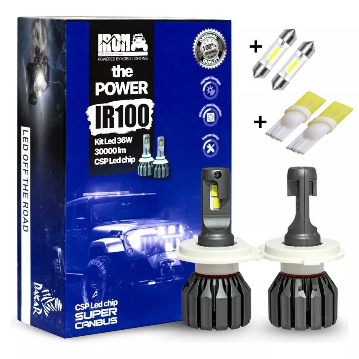 KOBO - Kit Focos Iron Led Ir100 Tecnología Alemana Auto Camioneta