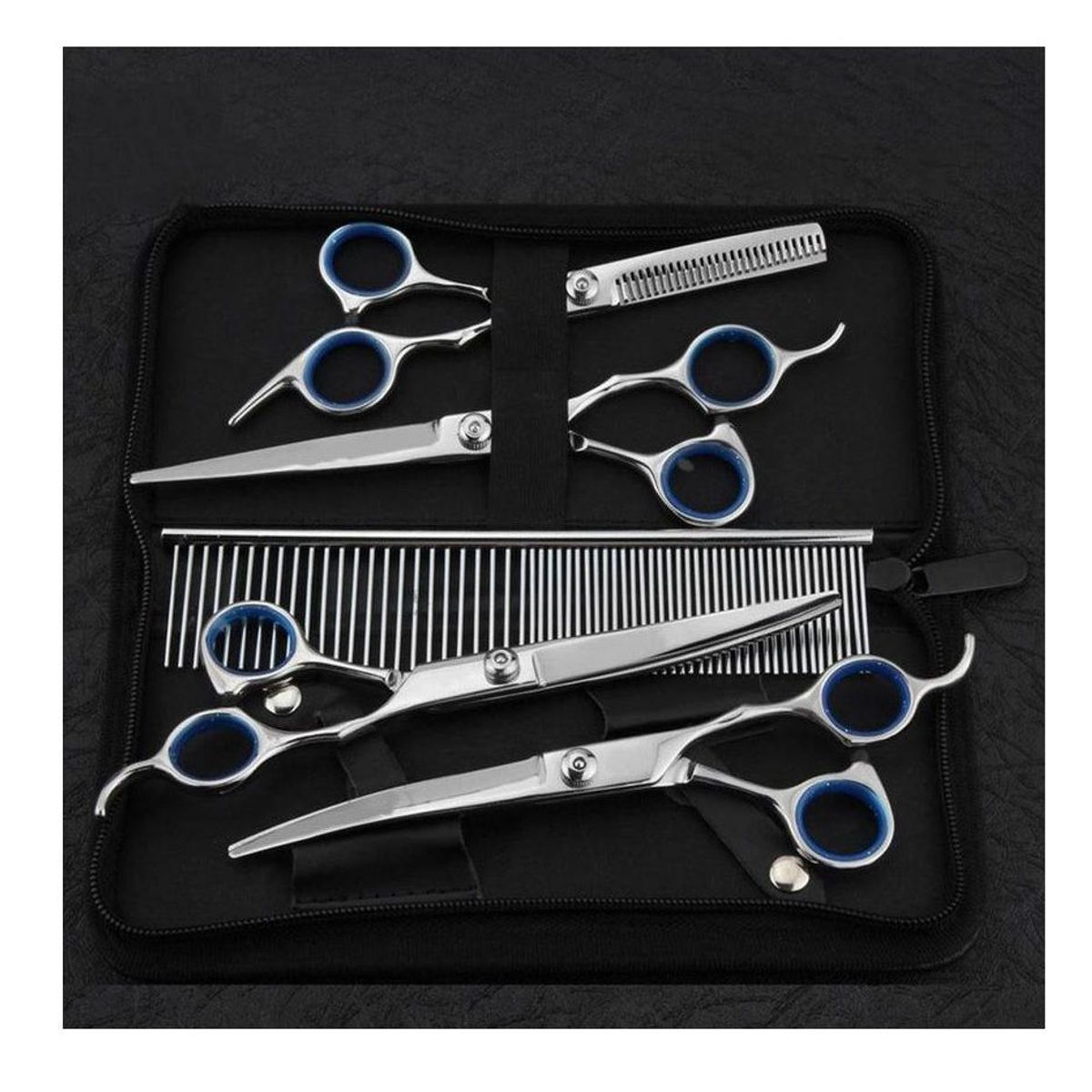 GENERICO - JUEGO DE TIJERAS DE ACERO INOXIDABLE PARA MASCOTAS - 5 UND