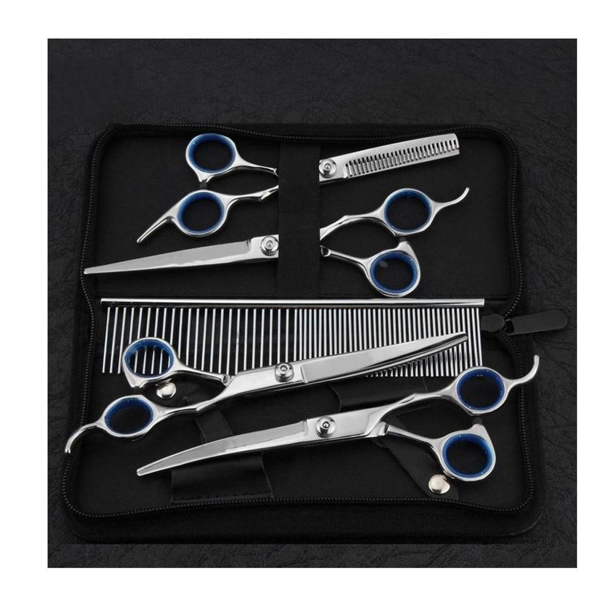 GENERICO - JUEGO DE TIJERAS DE ACERO INOXIDABLE PARA MASCOTAS - 5 UND