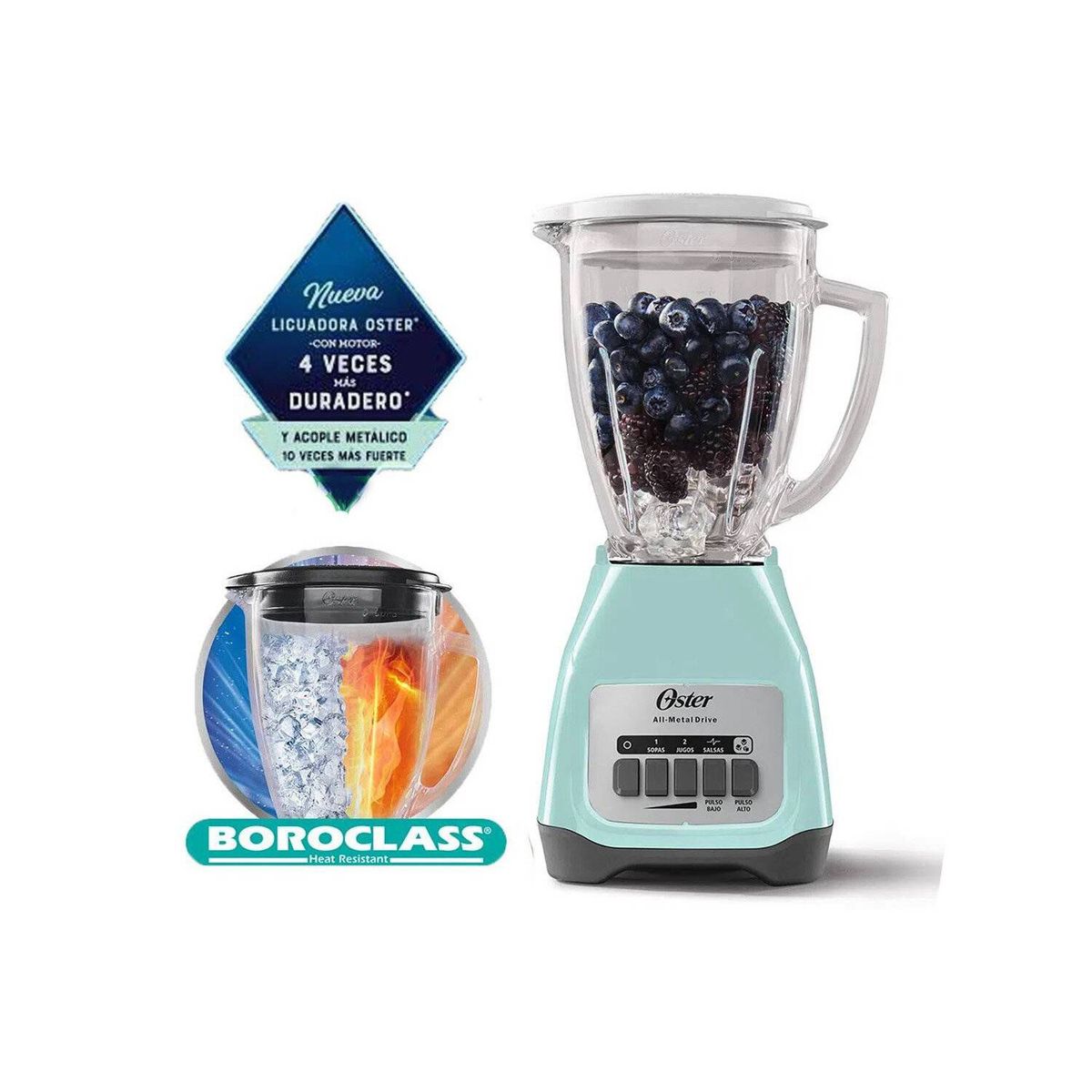 OSTER - Licuadora Oster  Celeste 1.5 Lt 550 Watts  BLSTKAGVPB