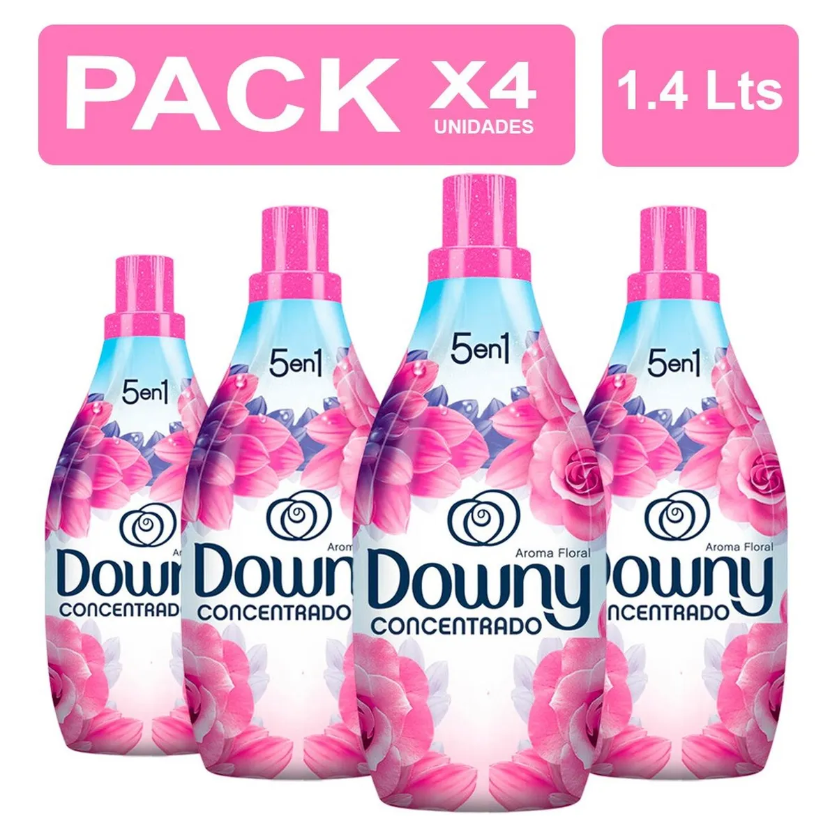 DOWNY - PackX4 Suavizante para Ropa Downy Concentrado Floral  1.4L
