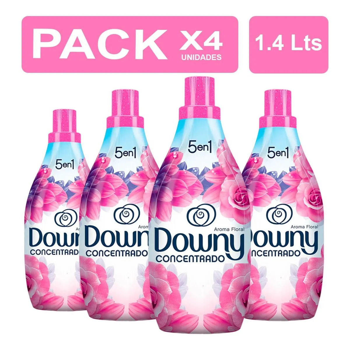 DOWNY - PackX4 Suavizante para Ropa Downy Concentrado Floral  1.4L