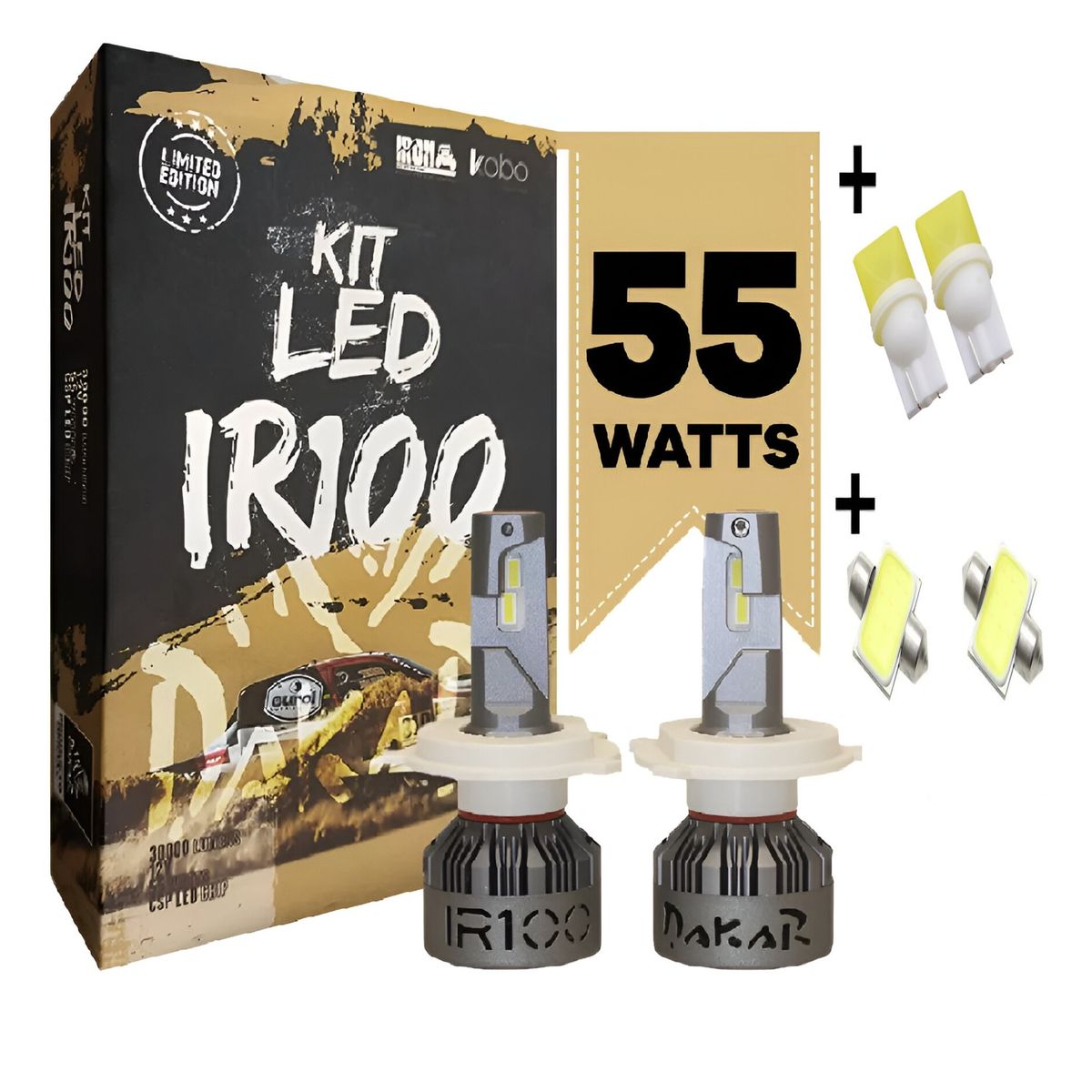 KOBO - Kit Focos Iron Led Irx Original H4  Auto Camioneta + Regalo