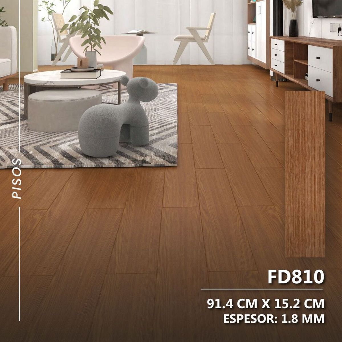 DECOKASA - Piso Vinilico PVC Autoadhesivo 3D 5m2 - FD810