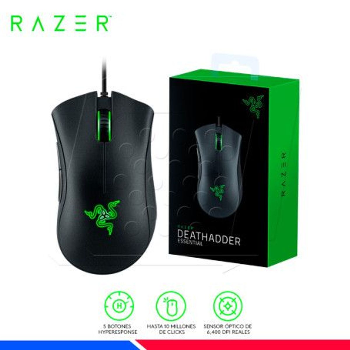 RAZER - MOUSE RAZER DEATHADDER ESSENTIAL 6400 DPI SWITCH MECHANICAL BLACK