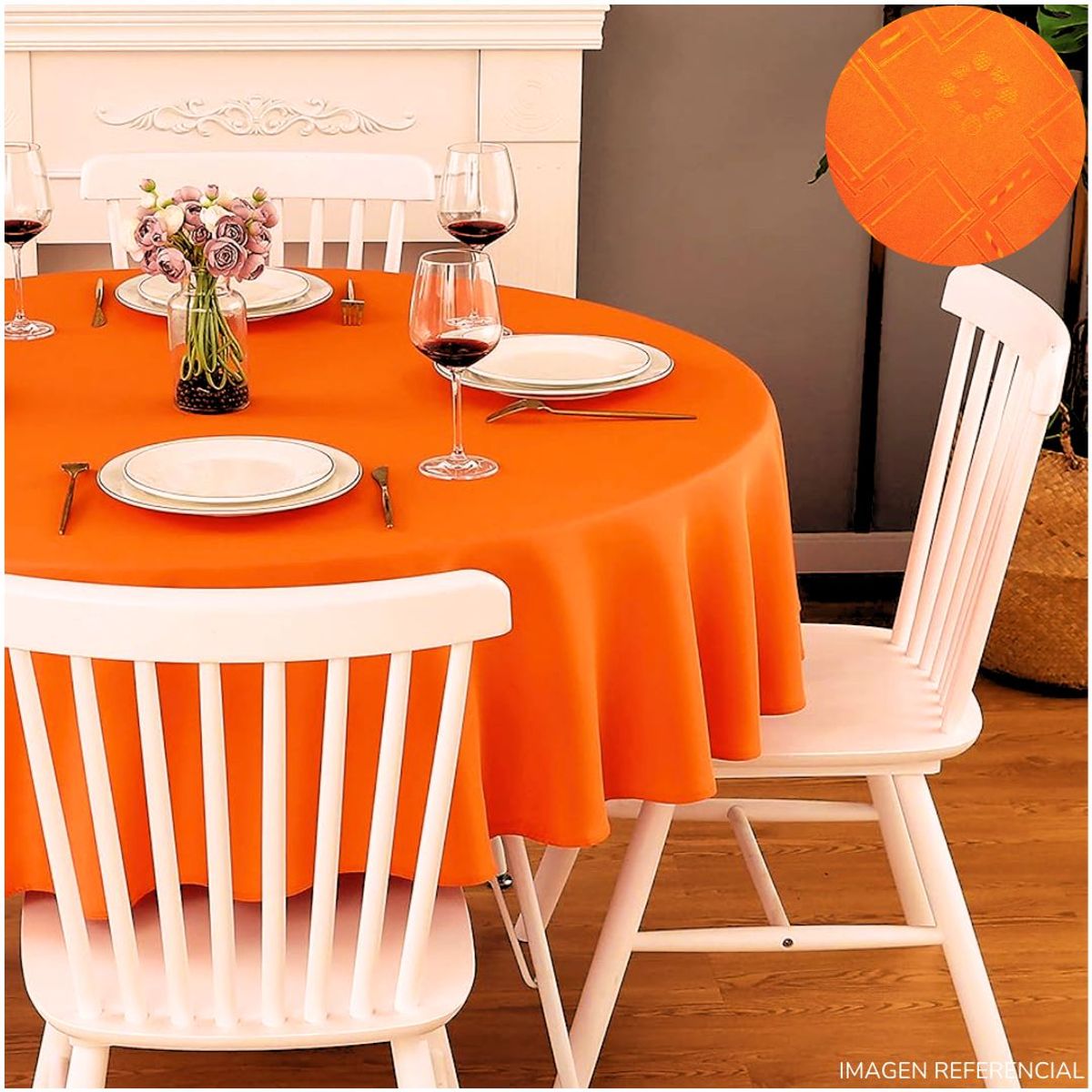 INSPIRA MARKET - Mantel de Mesa Ovalado Encaje Tela 150cm x 250cm