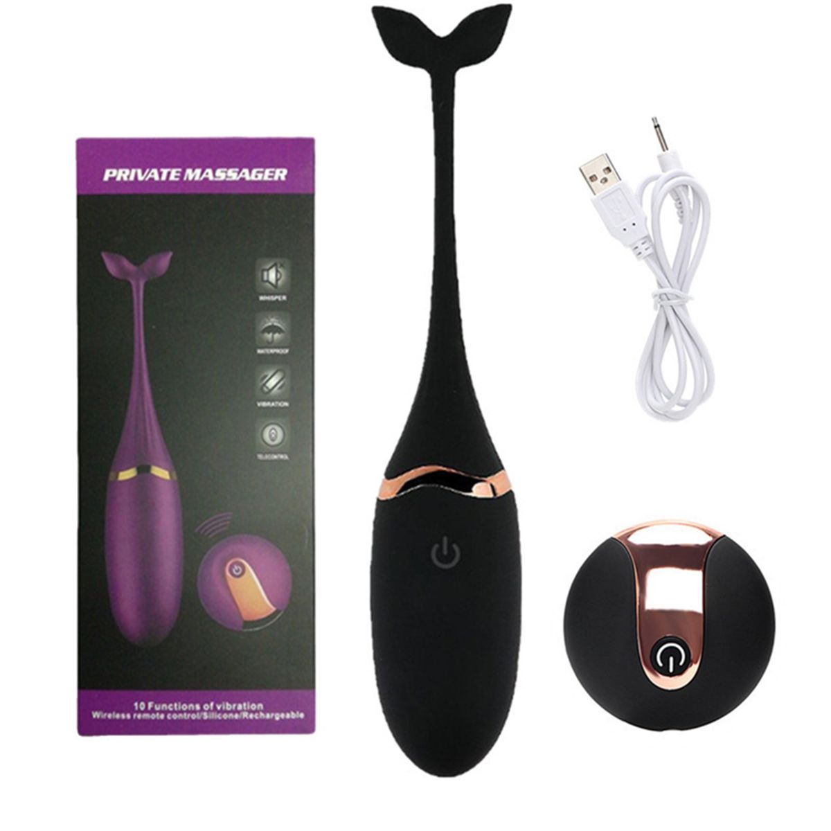 GENERICO - Vibrador silencioso en forma de pescadito - Negro