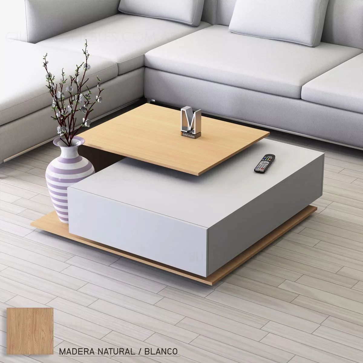 TU MESITA - Mesa de Centro Moderna Viviana color BlancoDuna TU MESITA