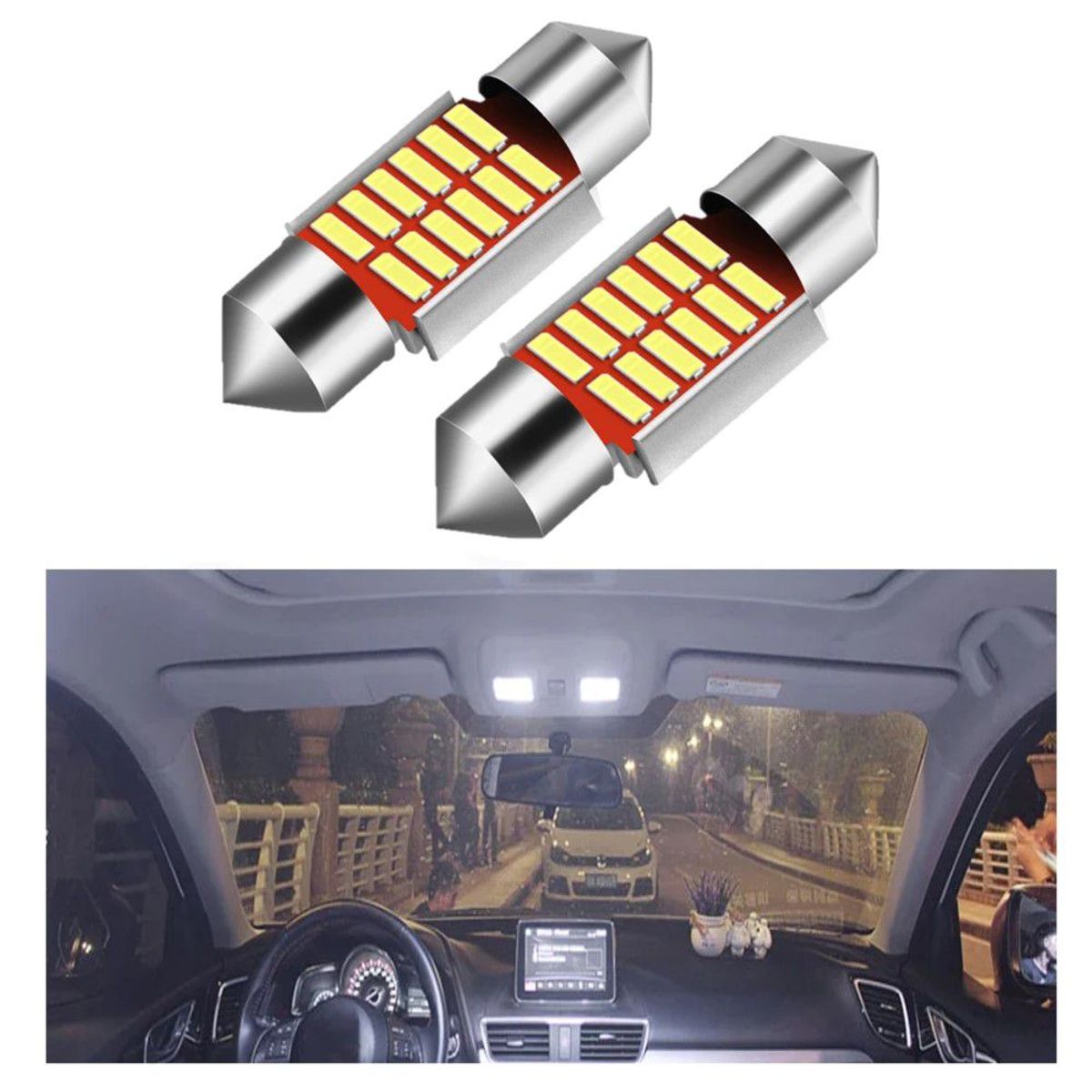 GENERICO - Par de Luces Led Cambus Premiun Salon Auto Camioneta