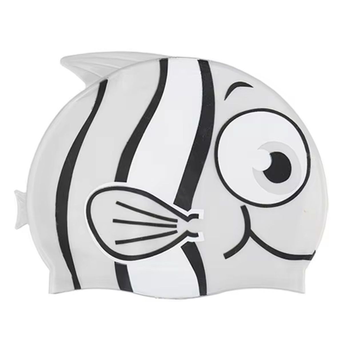 GENERICO - Gorro de Natación para Niños Silicona Modelo Pez Gris